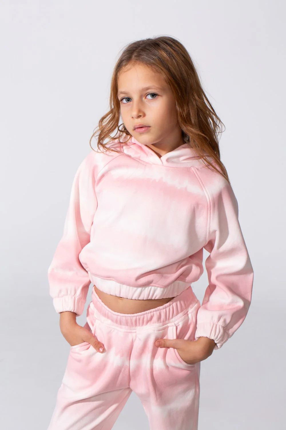 Girl's Melton Tow-Piece Slim Fit Cropped Outfit Set - Image 3