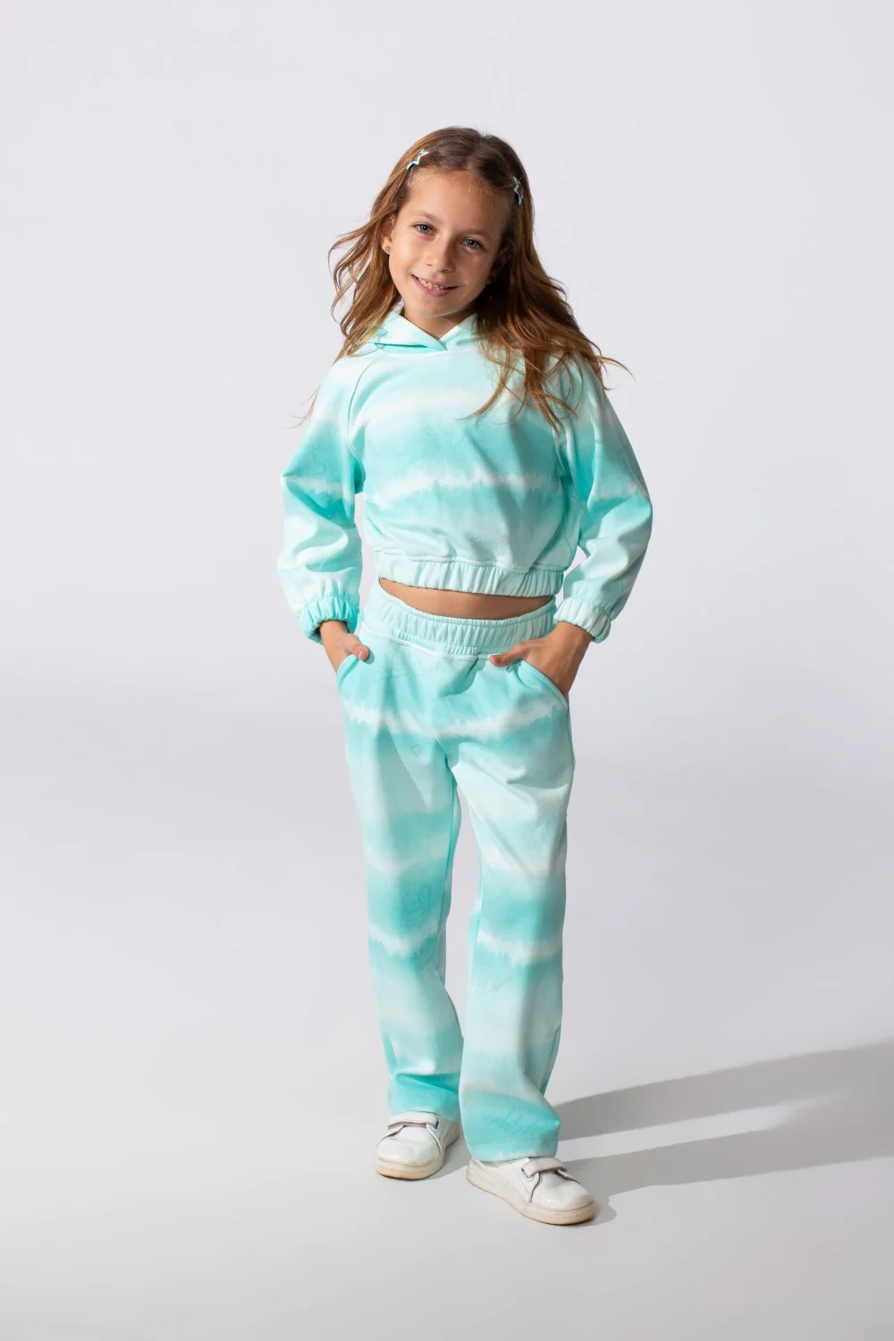 Girl's Melton Tow-Piece Slim Fit Cropped Outfit Set - Image 5