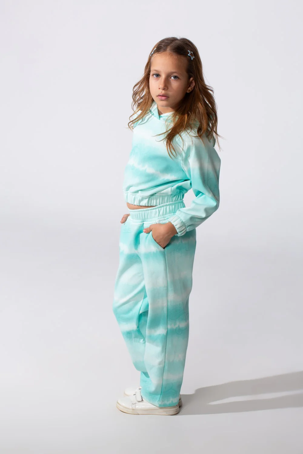 Girl's Melton Tow-Piece Slim Fit Cropped Outfit Set - Image 8