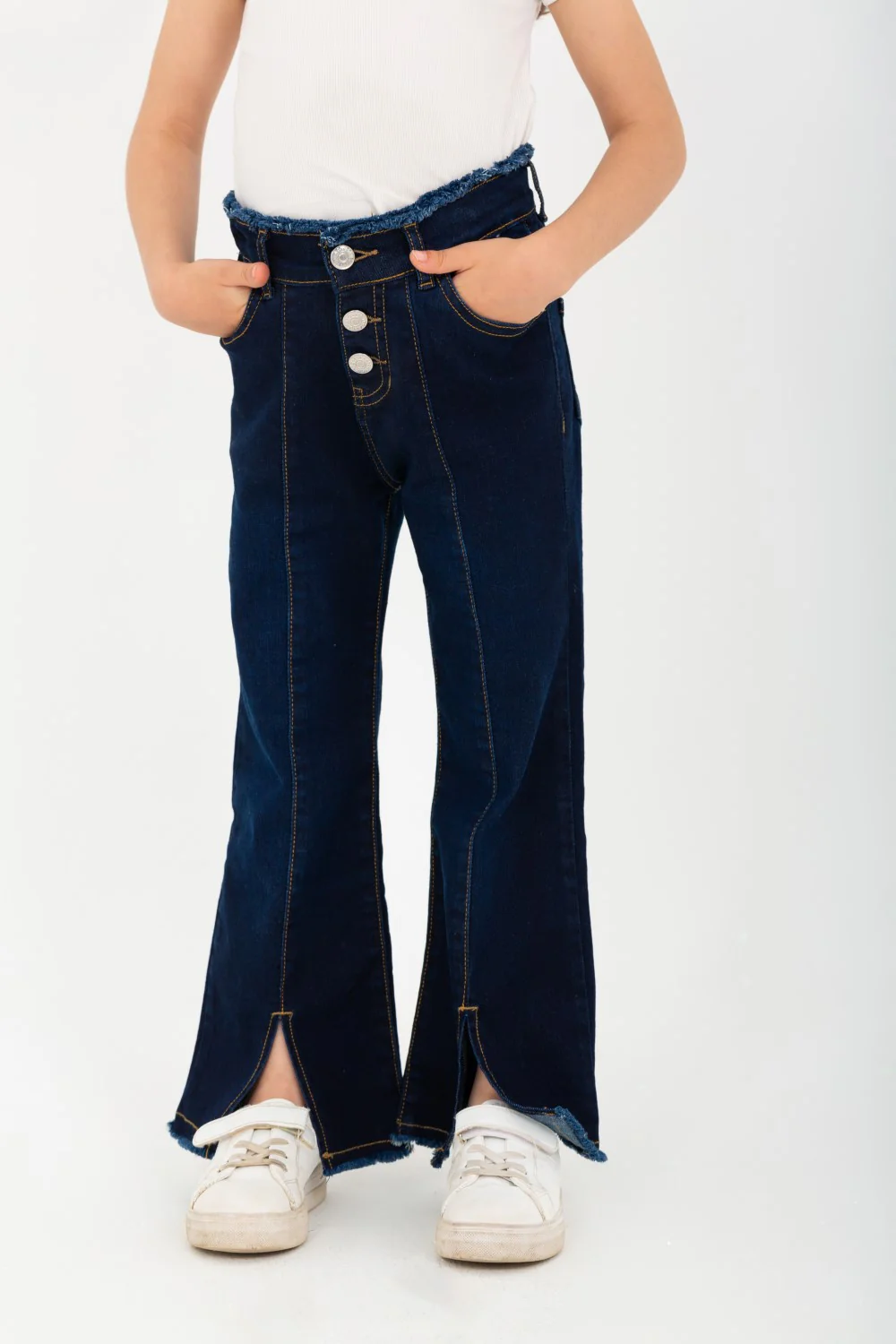 Girls Open Bottom Jeans With A New Cut pants - Image 3