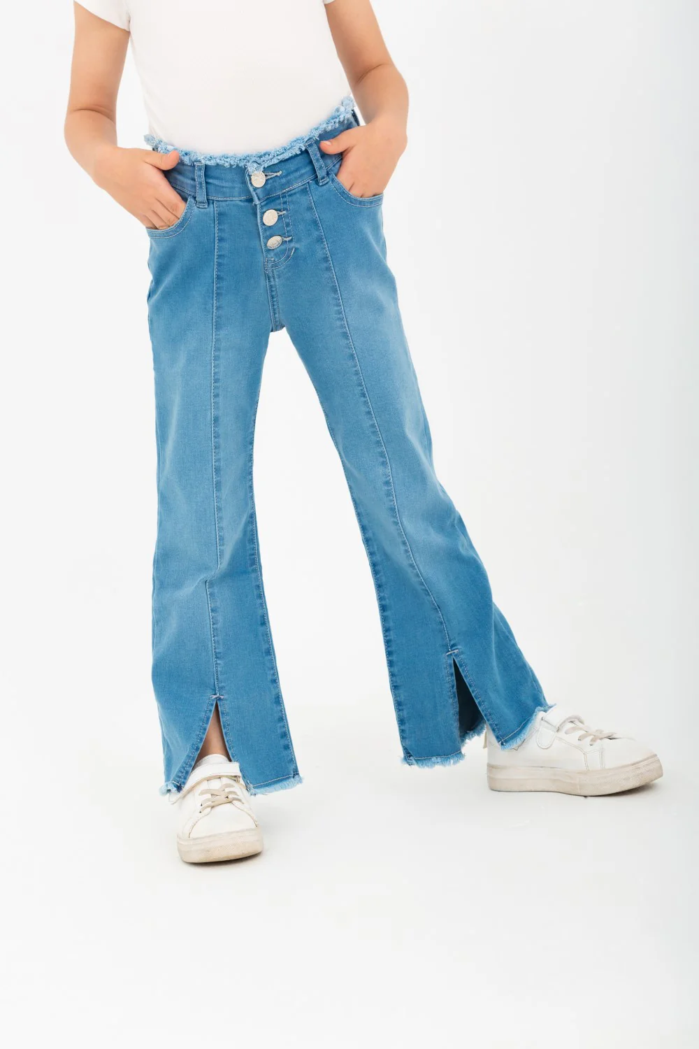 Girls Open Bottom Jeans With A New Cut pants - Image 4