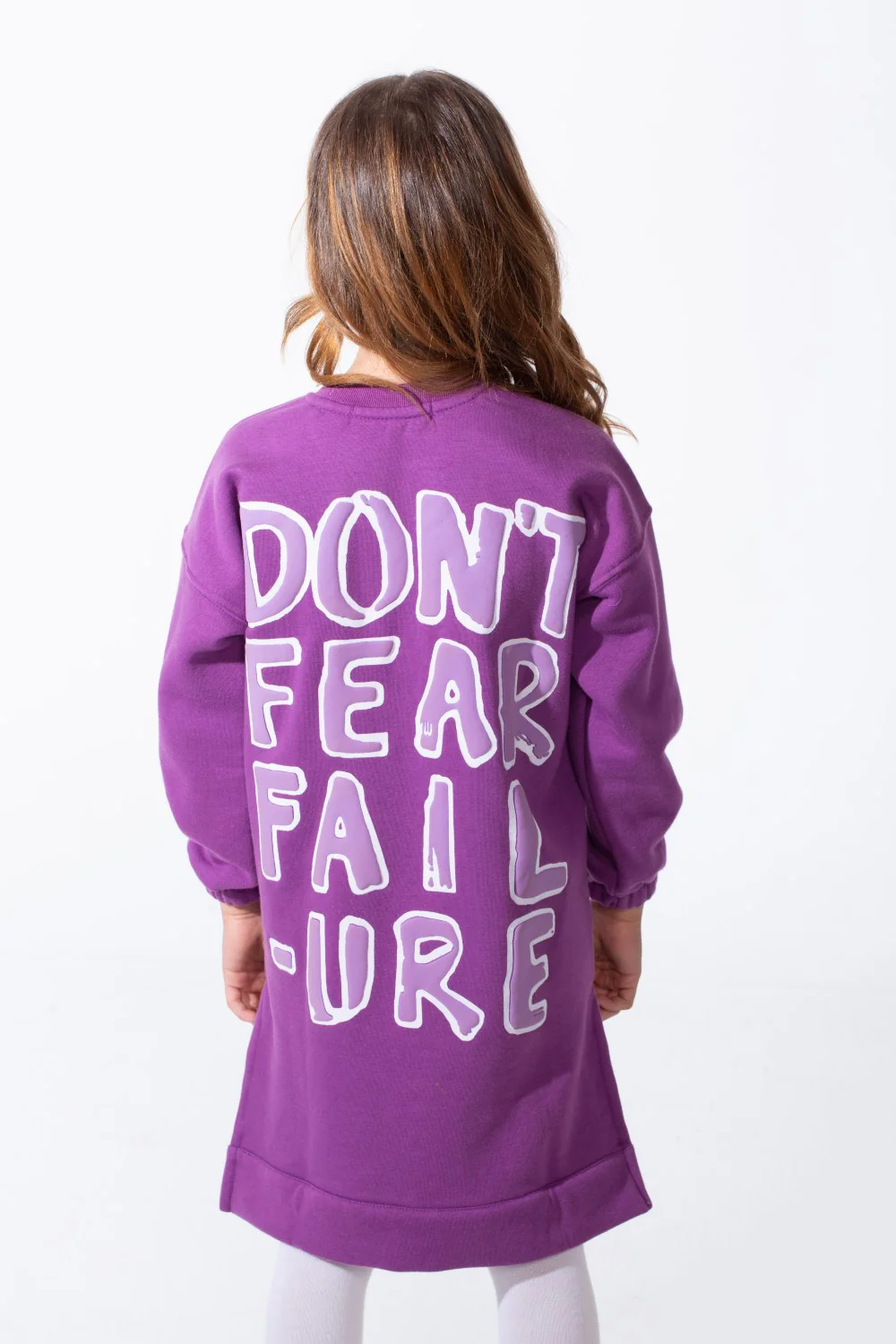Girl's Oversized Crew Neck Elasticated Cuffs Puff-Print Graphic Everyday Wear Sweatshirt - Image 2
