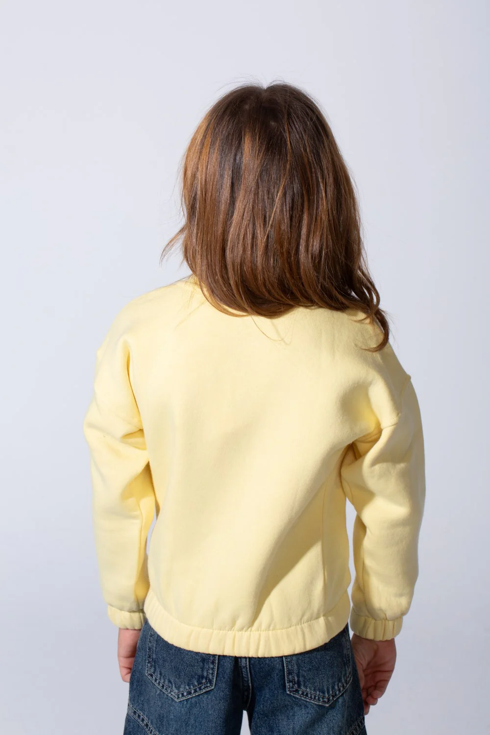 Girl's Oversized Fit Elasticated Cuffs With Artistic Front Print Crew Neckline Sweet Stylish Look Perfect For Casual Wear Sweatshirt - Image 6