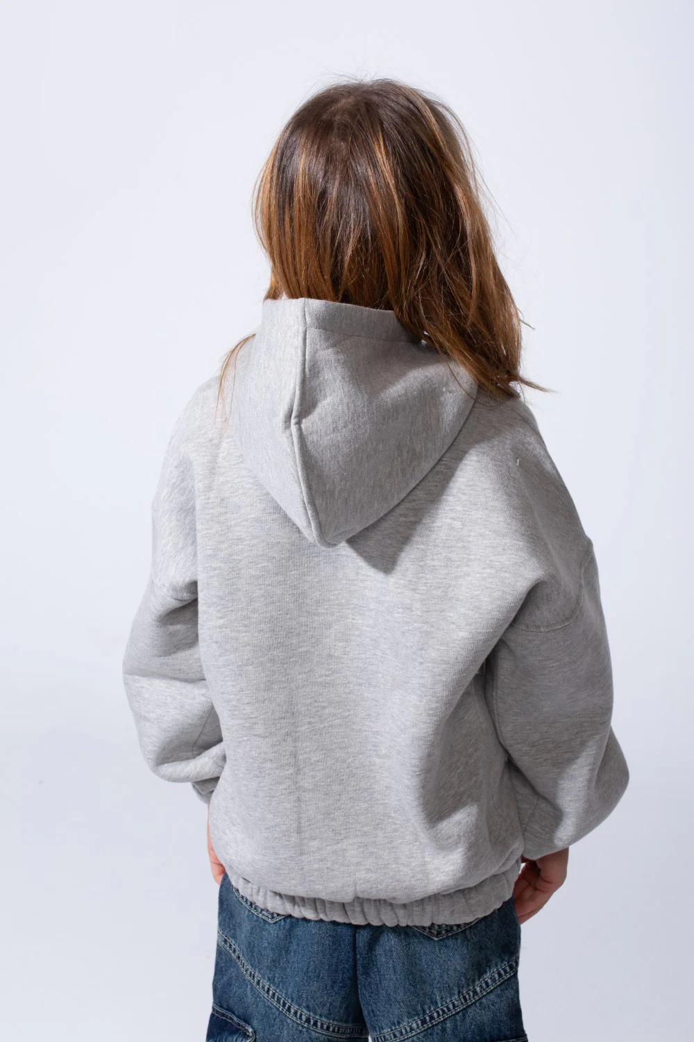 Girl's Oversized Fit With Dropped Shoulders Elasticated Cuffs Front Adorned Inspirational Typography Print Hooded Daily Wear Melton Sweatshirt - Image 2