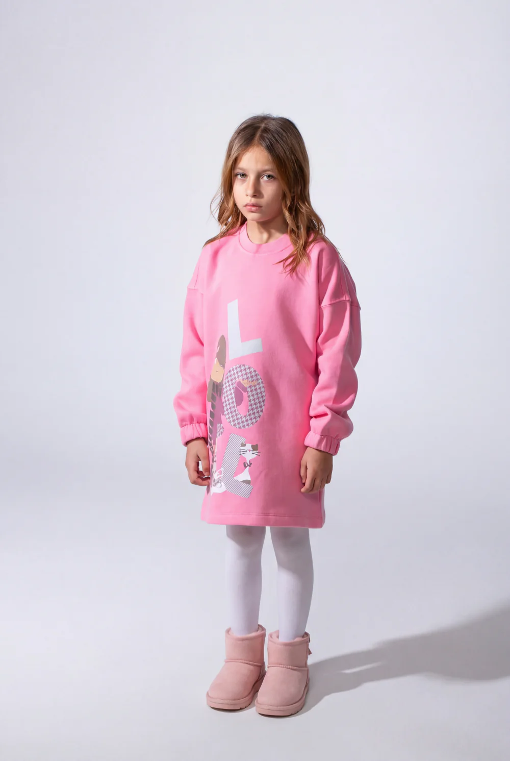 Girls’ Oversized Long-Sleeve With Comfortable Crew Neck Dropped Shoulders Playful Graphic Print  Cozy Casual Modern Melton Sweatshirt - Image 11