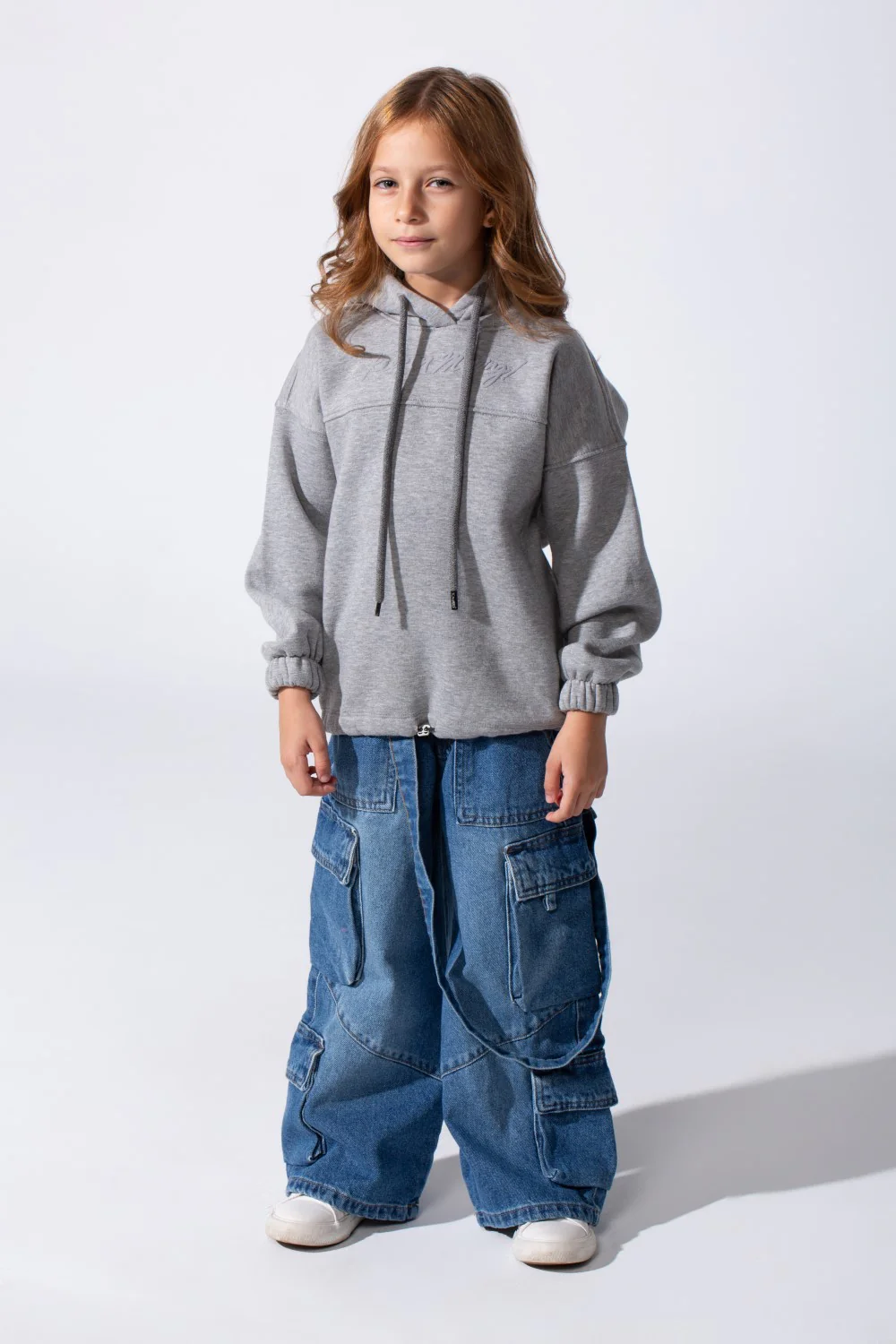 Girl's Oversized Melton Hooded Sweatshirt With A Comfortable Modern Fit - Image 19