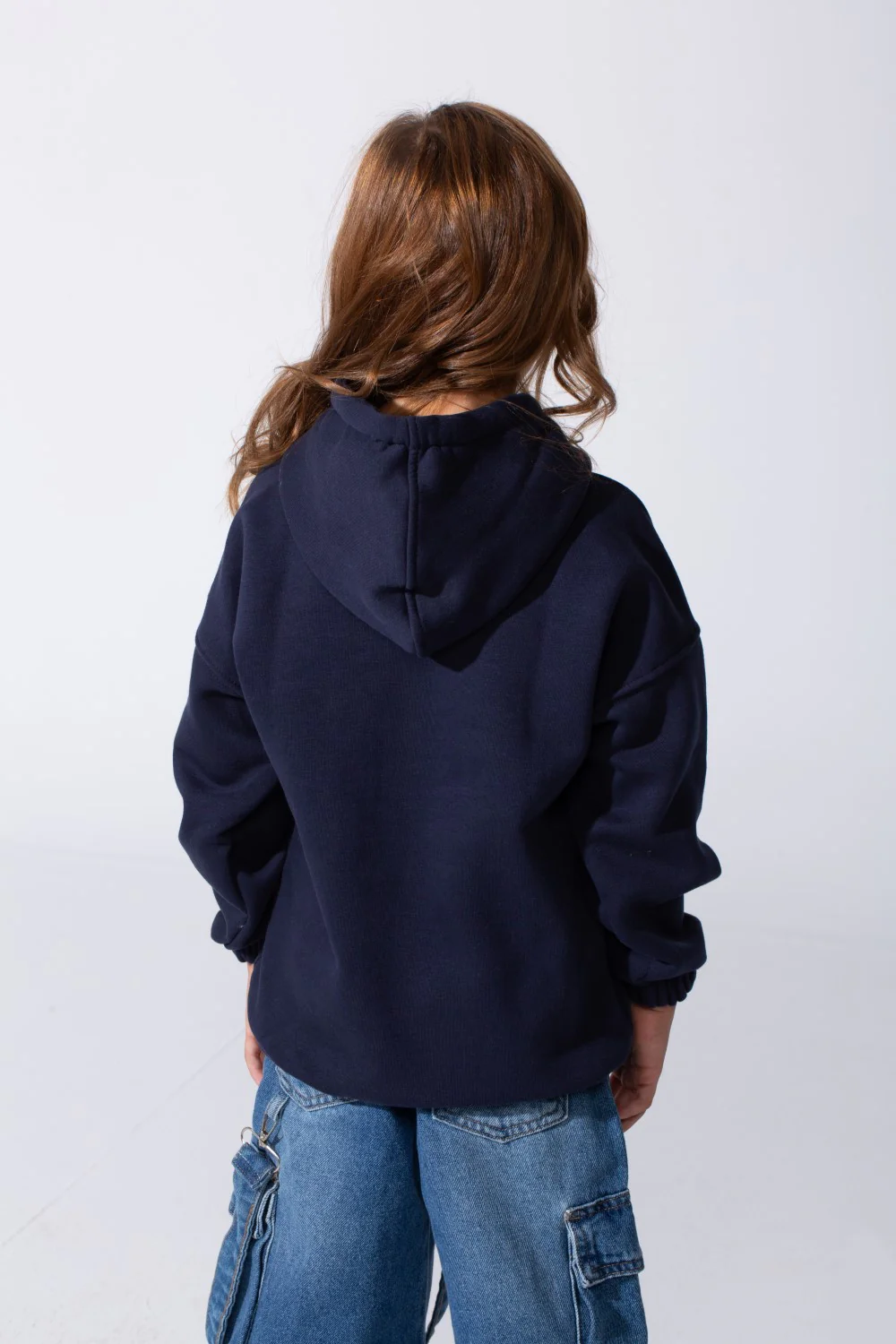 Girl's Oversized Melton Hooded Sweatshirt With A Comfortable Modern Fit - Image 6