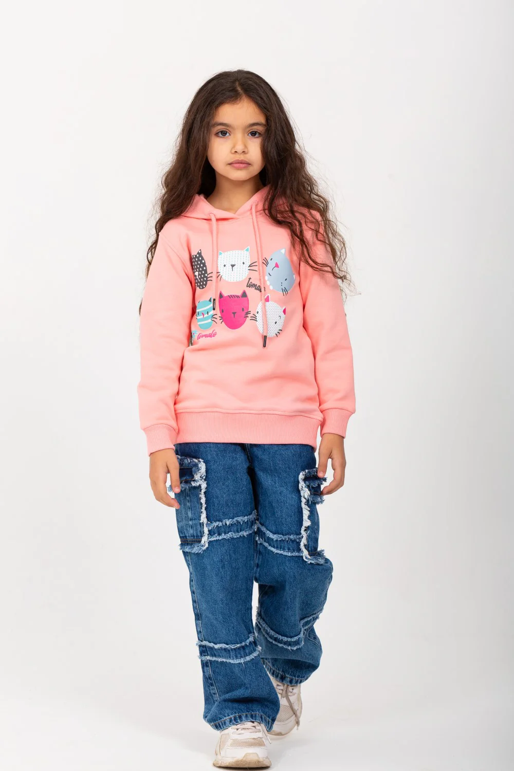 Girls Padded Hooded Front Unique Print Hoodie Sweatshirt - Image 4