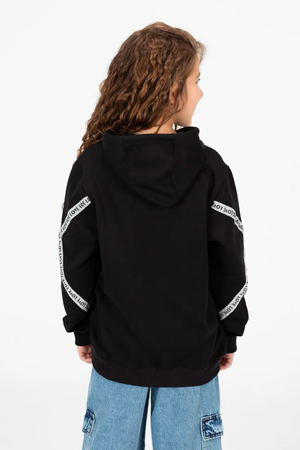 Girl's Printed Hood Sweatshirt With Long Sleeves - Image 2