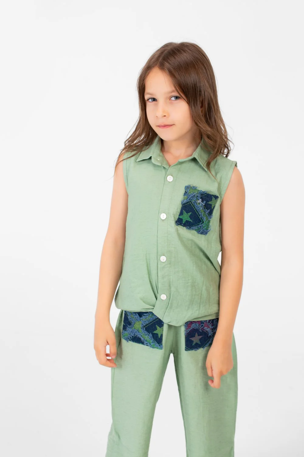 Girl's Printed Pockets Cut Outfit Practical And Comfortable - Image 8