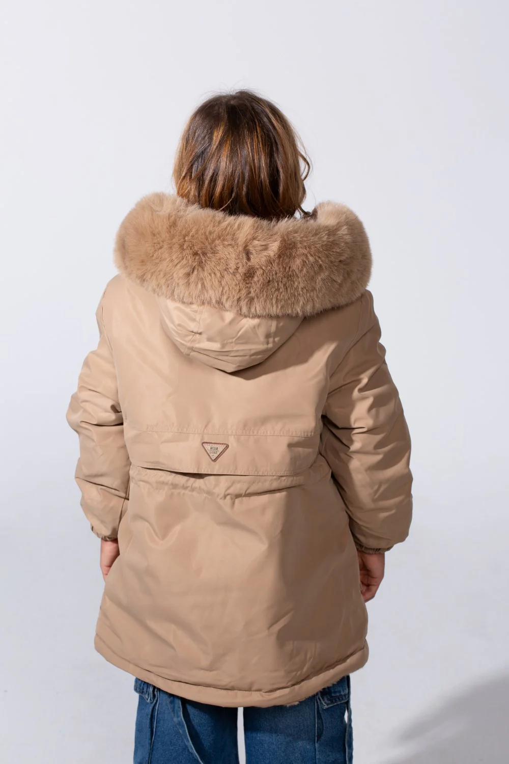 Girl's Puffer Long Sleeve Versatile Two In One Fur Hood Waterproof Side Warmth Jacket - Image 7