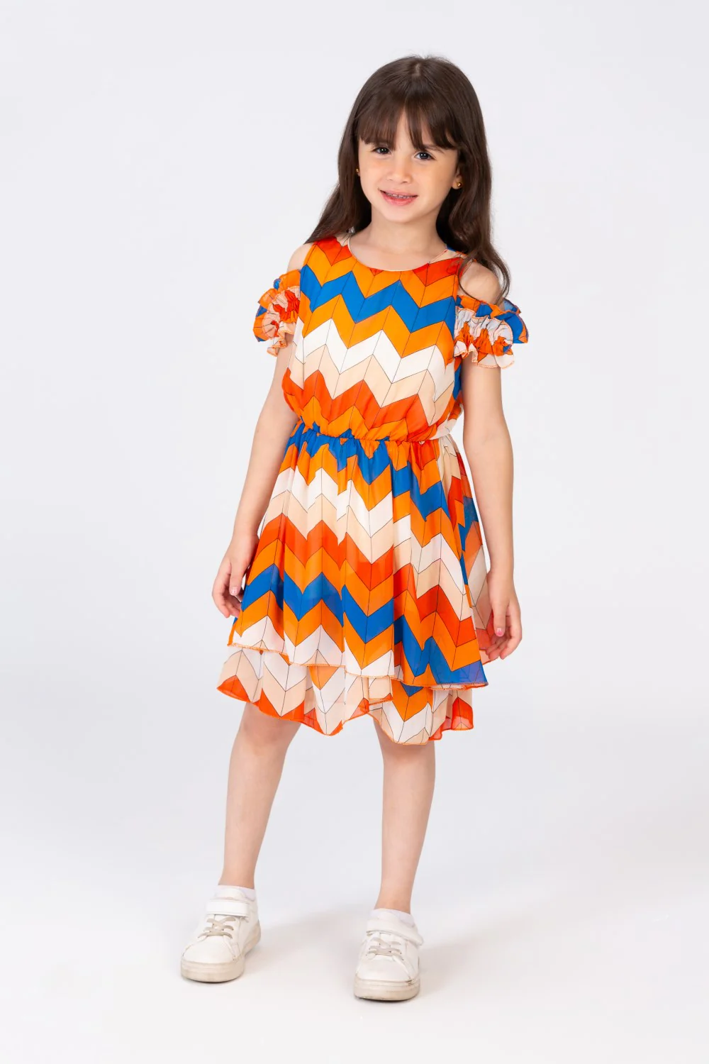 Girls Regular Fit Colorful Dress With A Unique Cut - Image 4