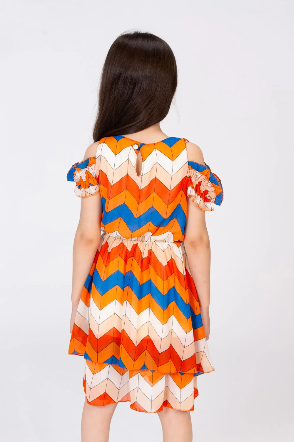 Girls Regular Fit Colorful Dress With A Unique Cut - Image 5