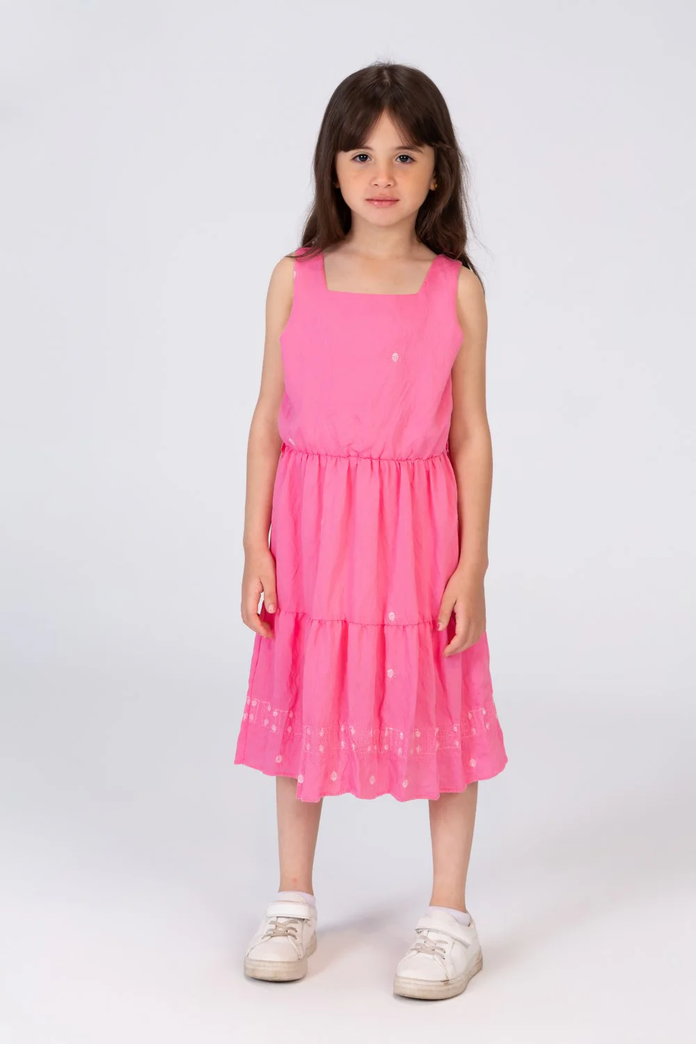 Girls Regular Fit Cut Dress With Ruffles At The Bottom - Image 4