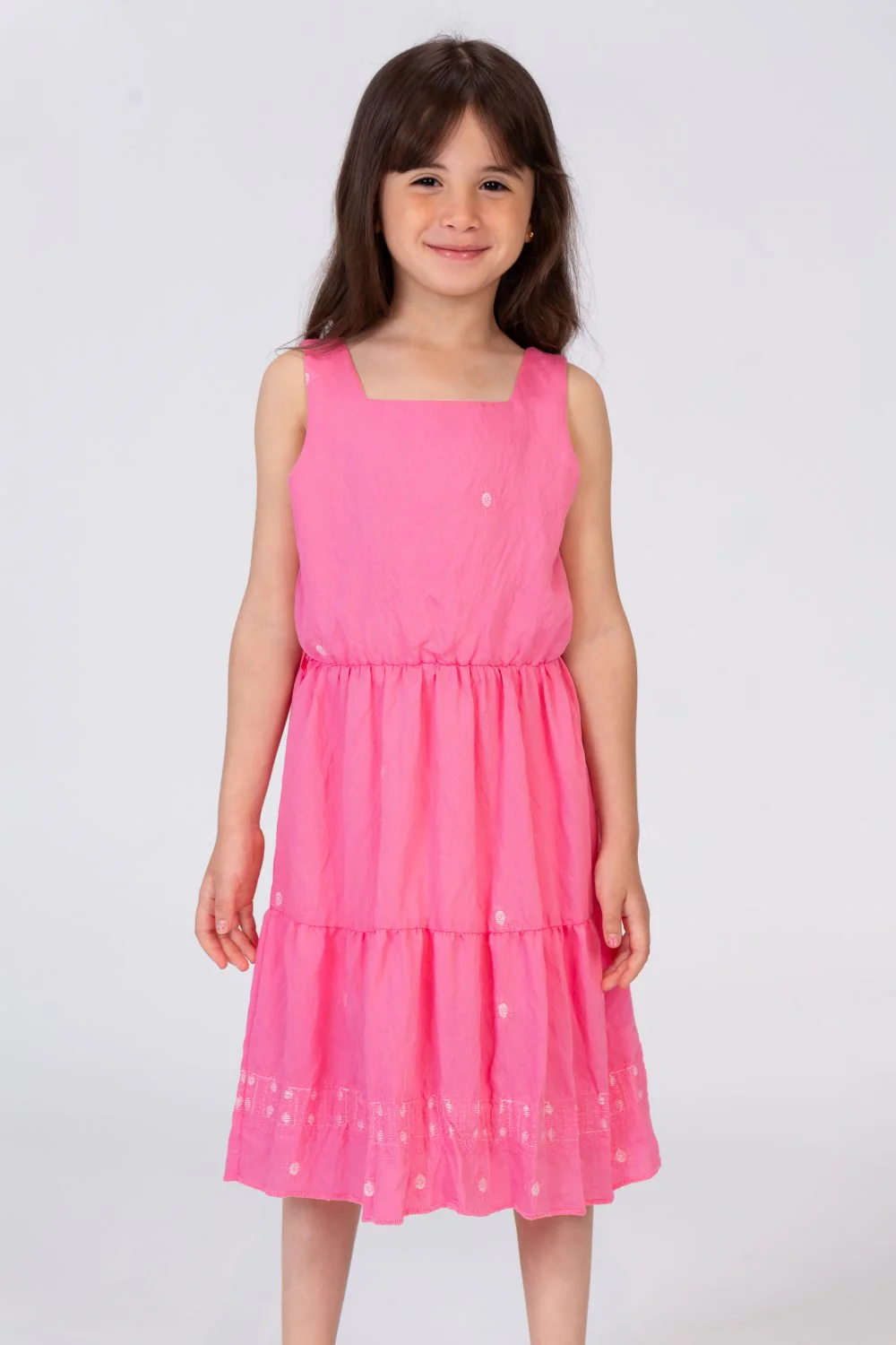 Girls Regular Fit Cut Dress With Ruffles At The Bottom - Image 6