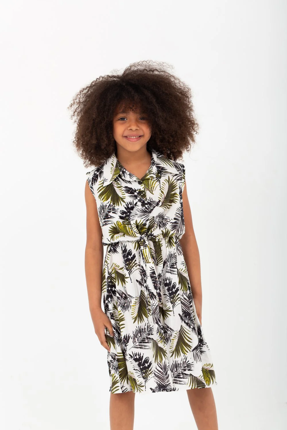 Girls Regular Fit Cut Floral Dress With Elastic Waist - Image 4