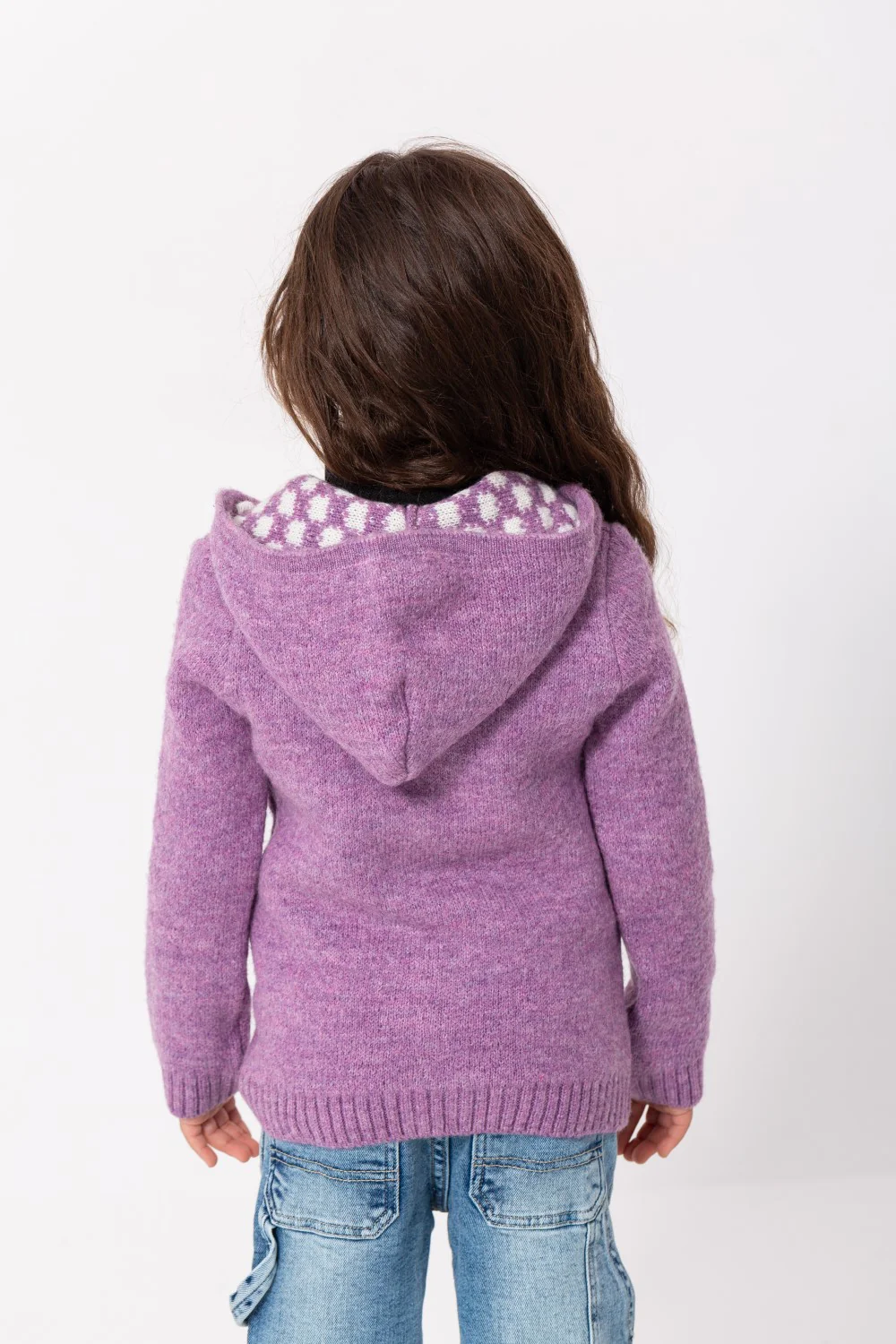 Girl's Regular Fit Full Zipper Unique Style Wool Hooded Pullover - Image 5