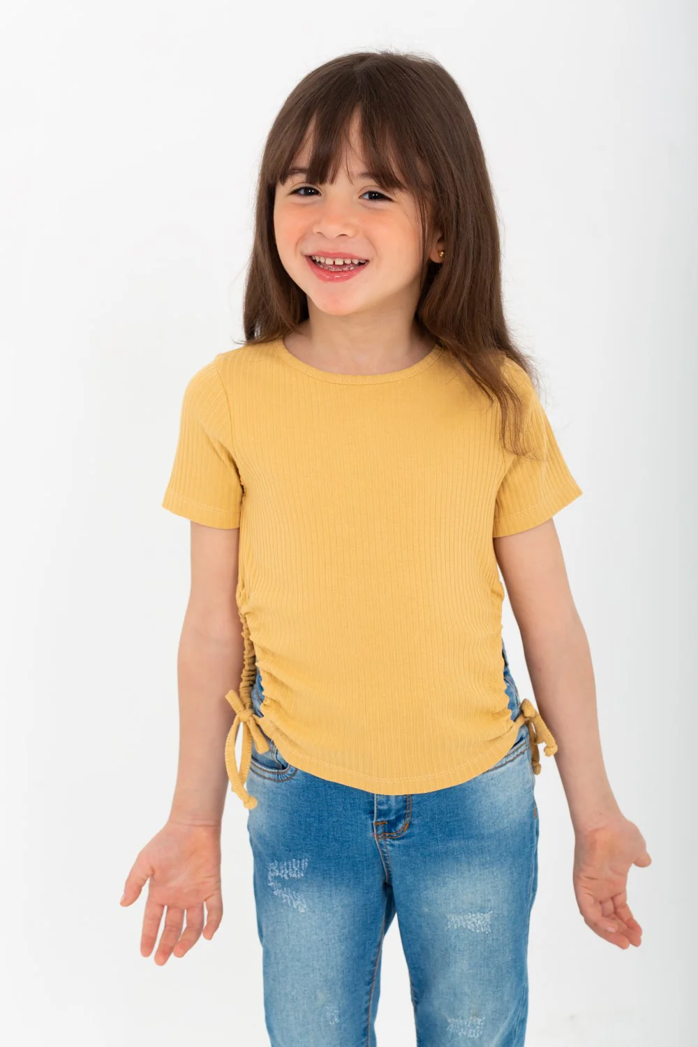 Girls' Ribbed T-shirt With Comfortable Material And A Unique, Distinctive Cut - Image 3