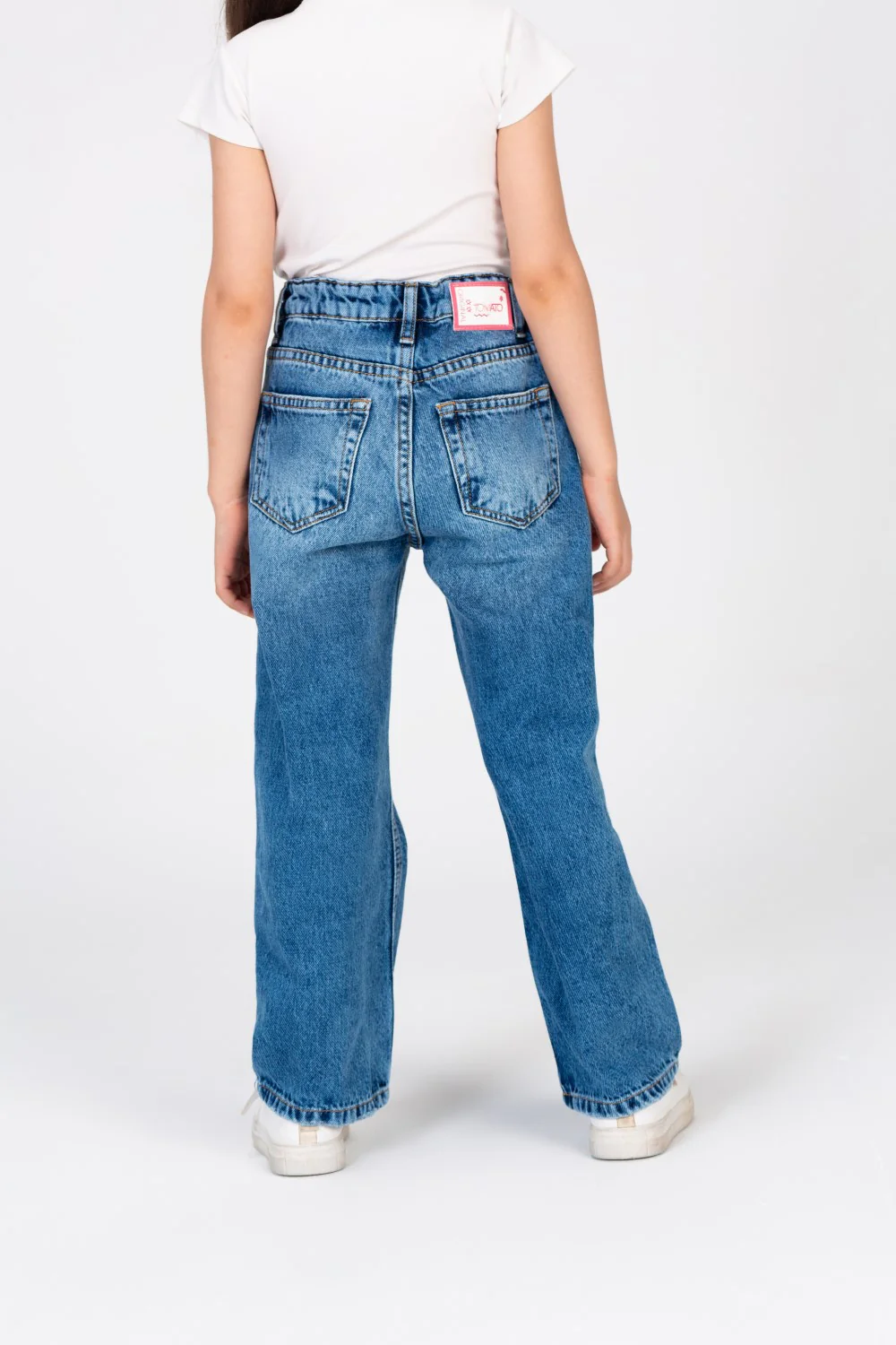 Girls Ripped Jeans Wide Leg Pants - Image 2