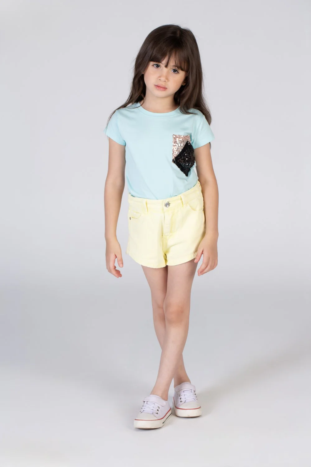 Girls Round Neck Short Sleeves T-shirt With A Distinctive Design On The Front - Image 7