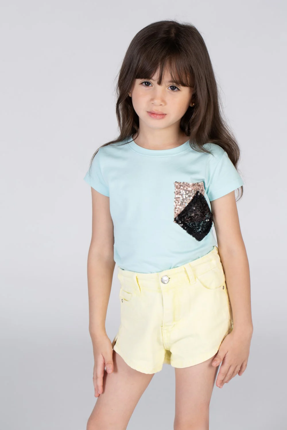 Girls Round Neck Short Sleeves T-shirt With A Distinctive Design On The Front - Image 9