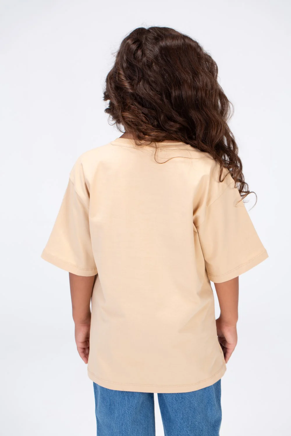 Girls Round Oversize T-shirt With Front Print And Short Sleeves - Image 2