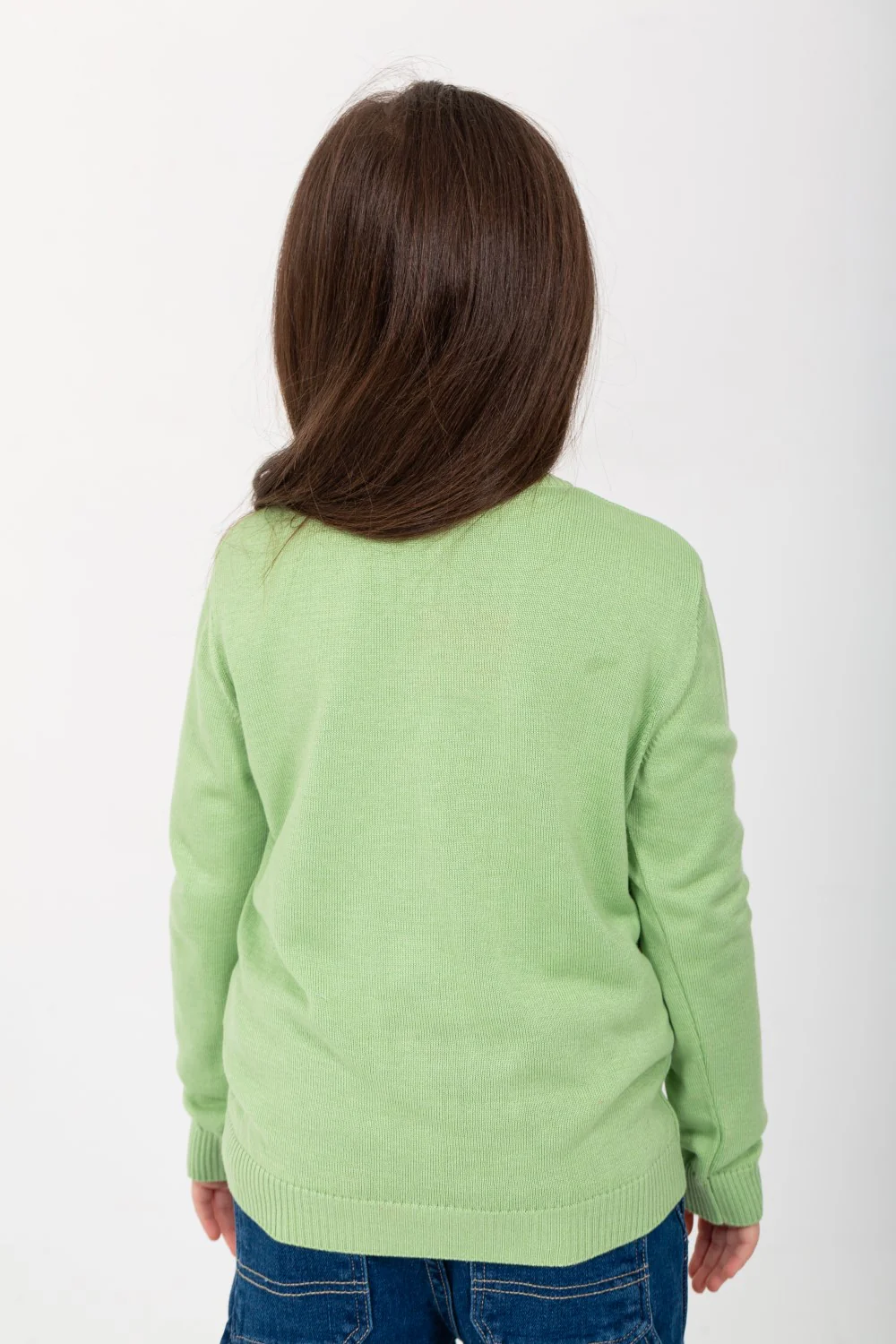 Girl's Rounded Neck Padded With Unqiue Modern Pattern Pullover - Image 5