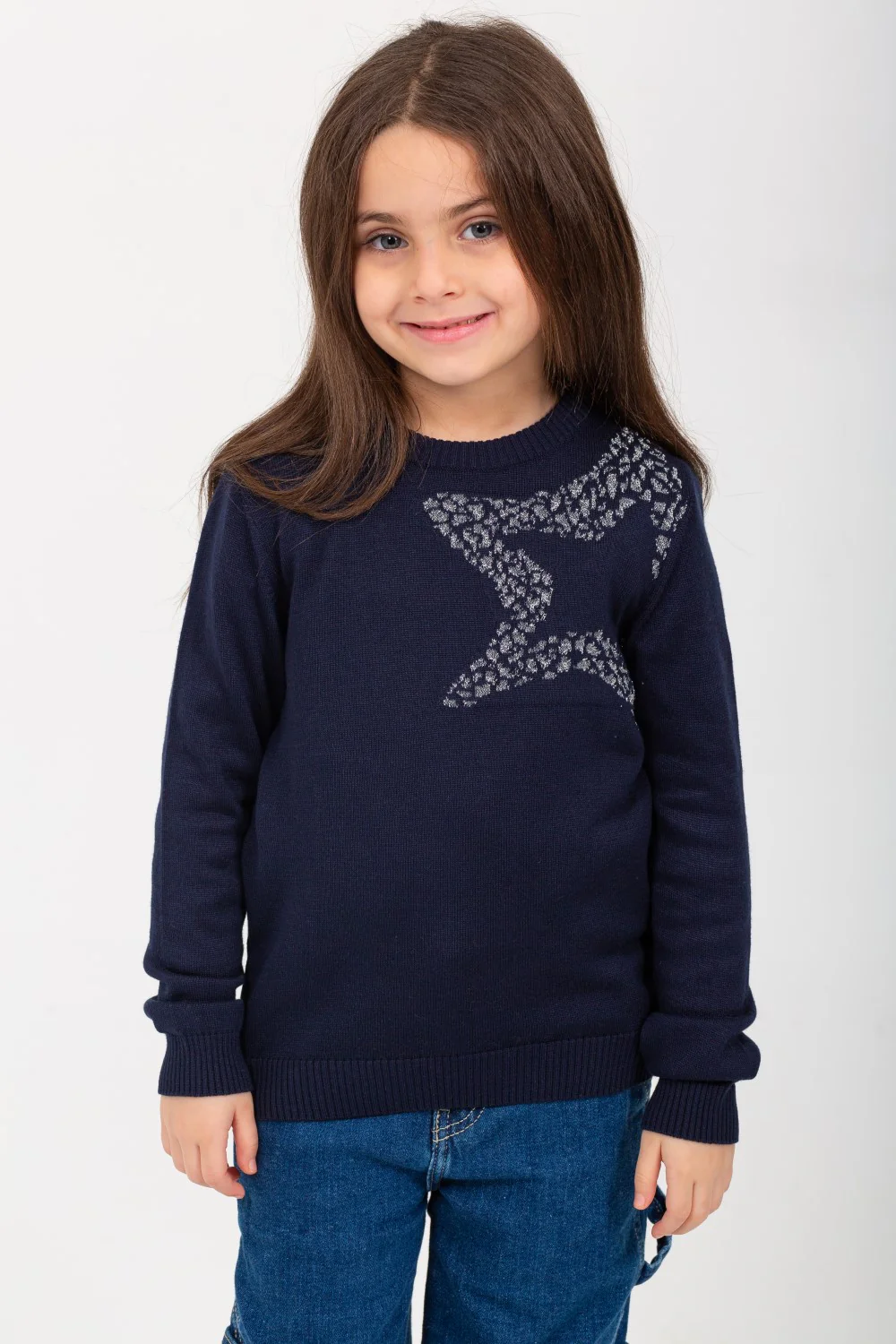 Girl's Rounded Neck Padded With Unqiue Modern Pattern Pullover - Image 9