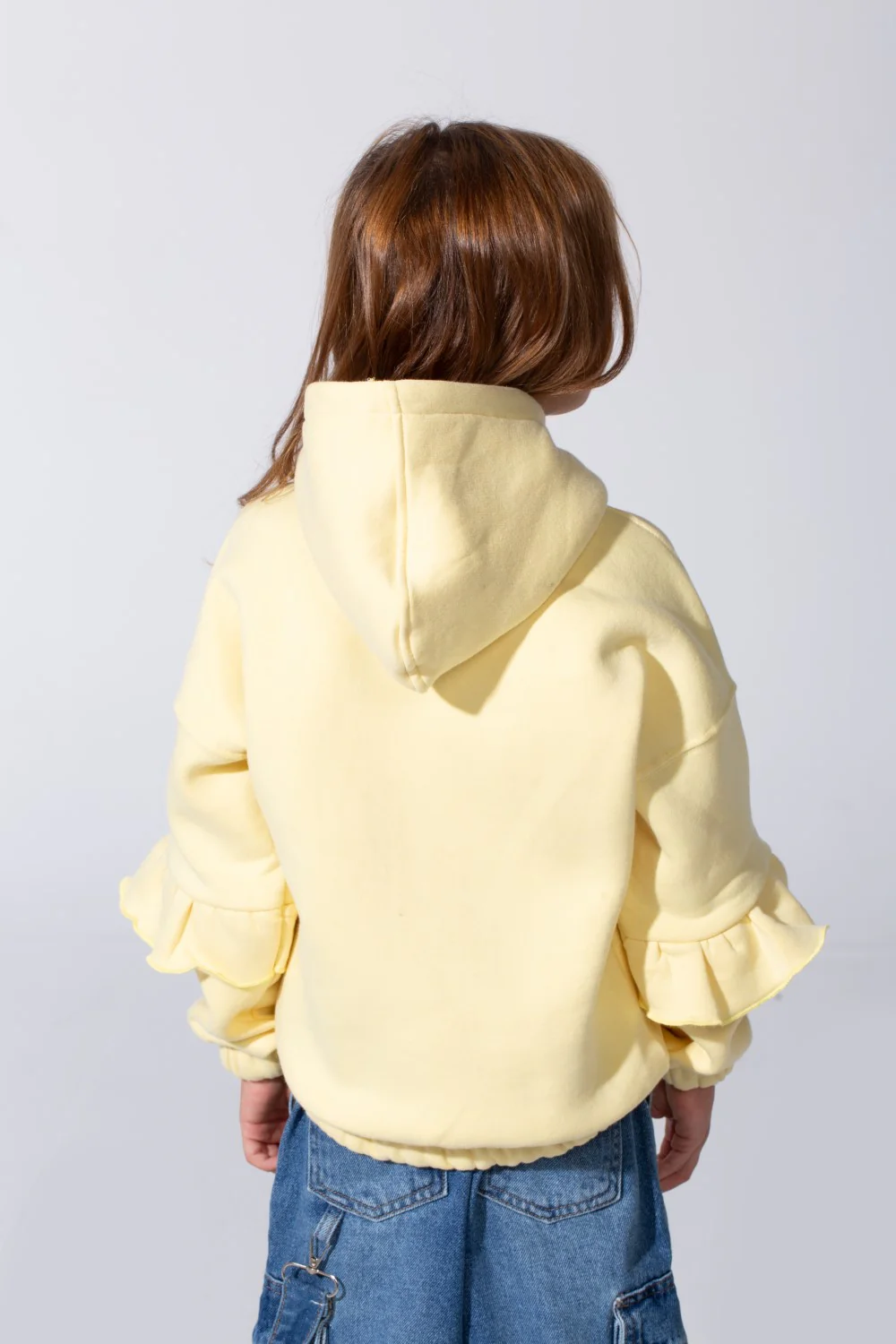 Girl's Ruffles Long Sleeves Hoodie Sweatshirt With A Front Text Print Modern Design - Image 10