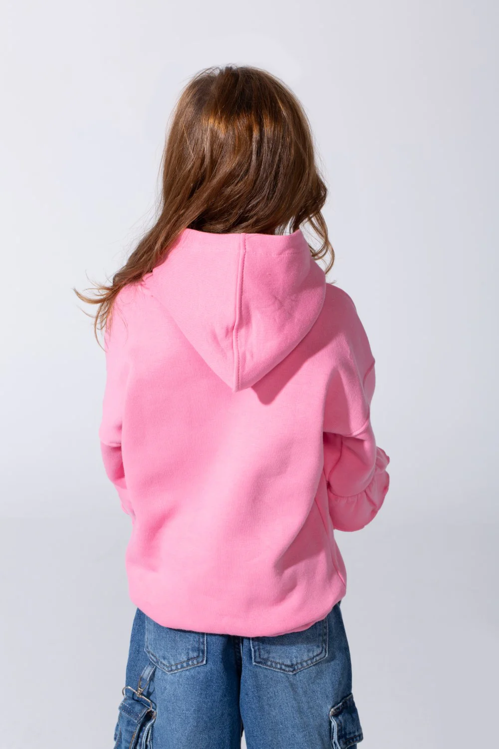 Girl's Ruffles Long Sleeves Hoodie Sweatshirt With A Front Text Print Modern Design - Image 6