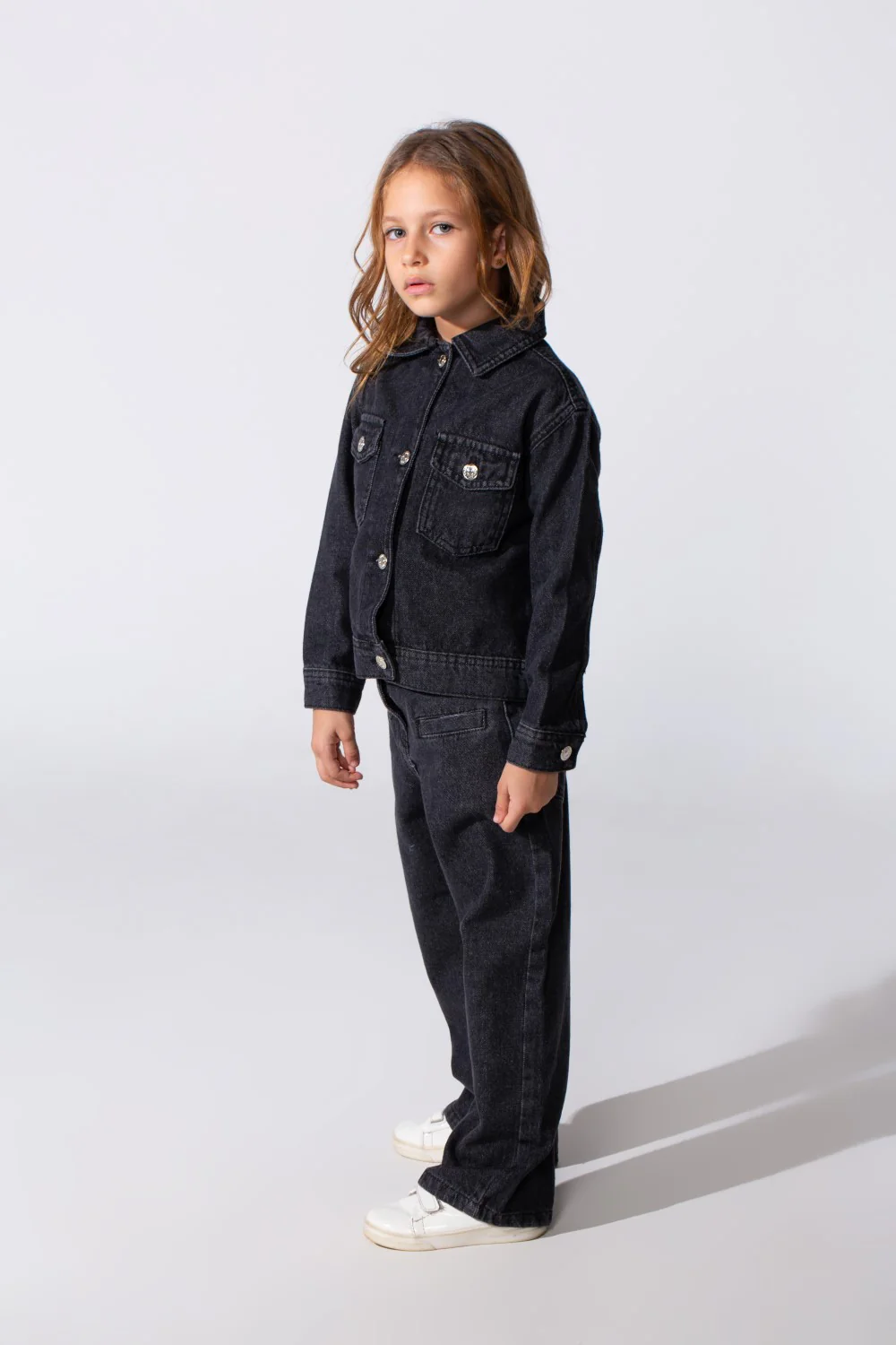 Girl's Slim Fit Denim Basic Modern Outfit - Image 11