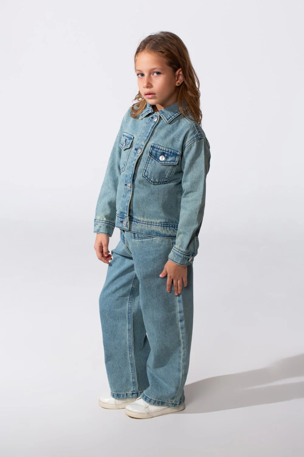 Girl's Slim Fit Denim Basic Modern Outfit - Image 15