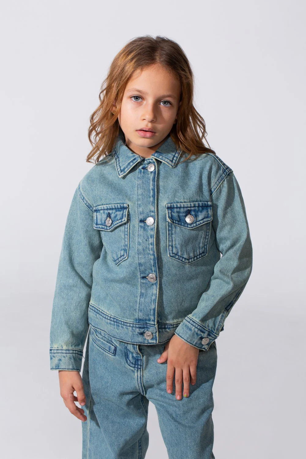Girl's Slim Fit Denim Basic Modern Outfit - Image 16