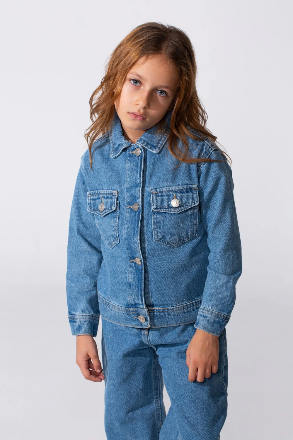 Girl's Slim Fit Denim Basic Modern Outfit - Image 4