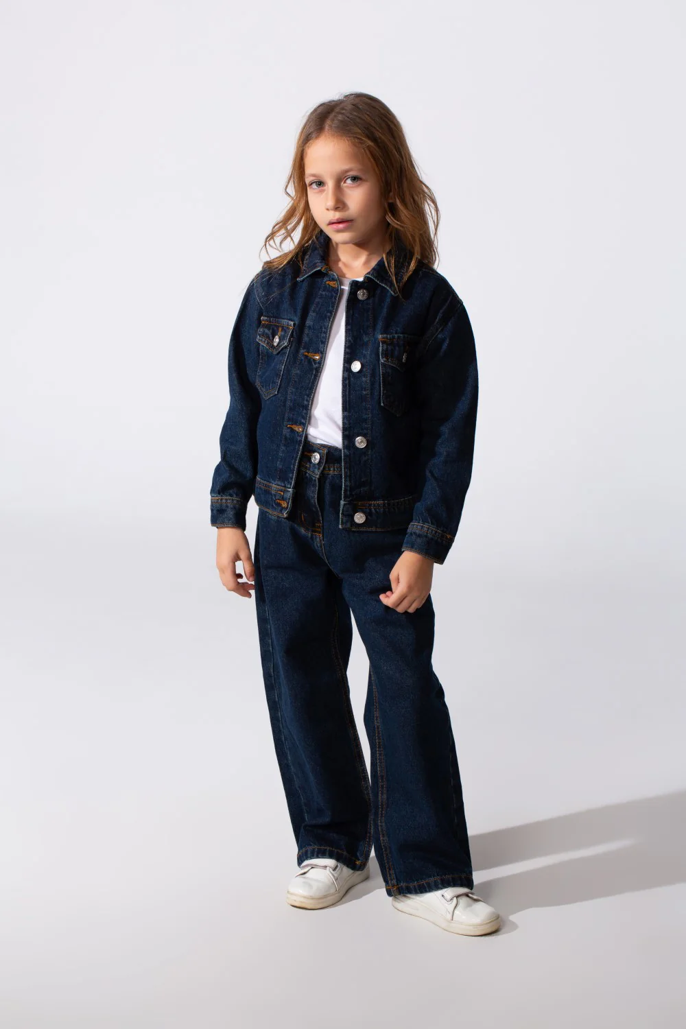 Girl's Slim Fit Denim Basic Modern Outfit - Image 5