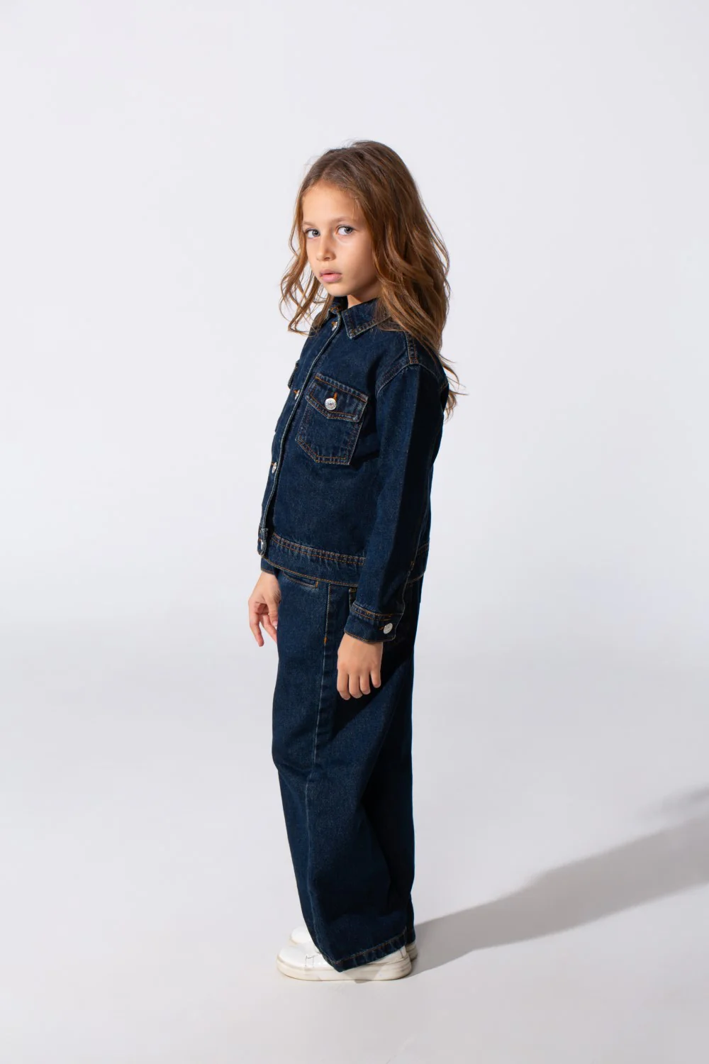 Girl's Slim Fit Denim Basic Modern Outfit - Image 7