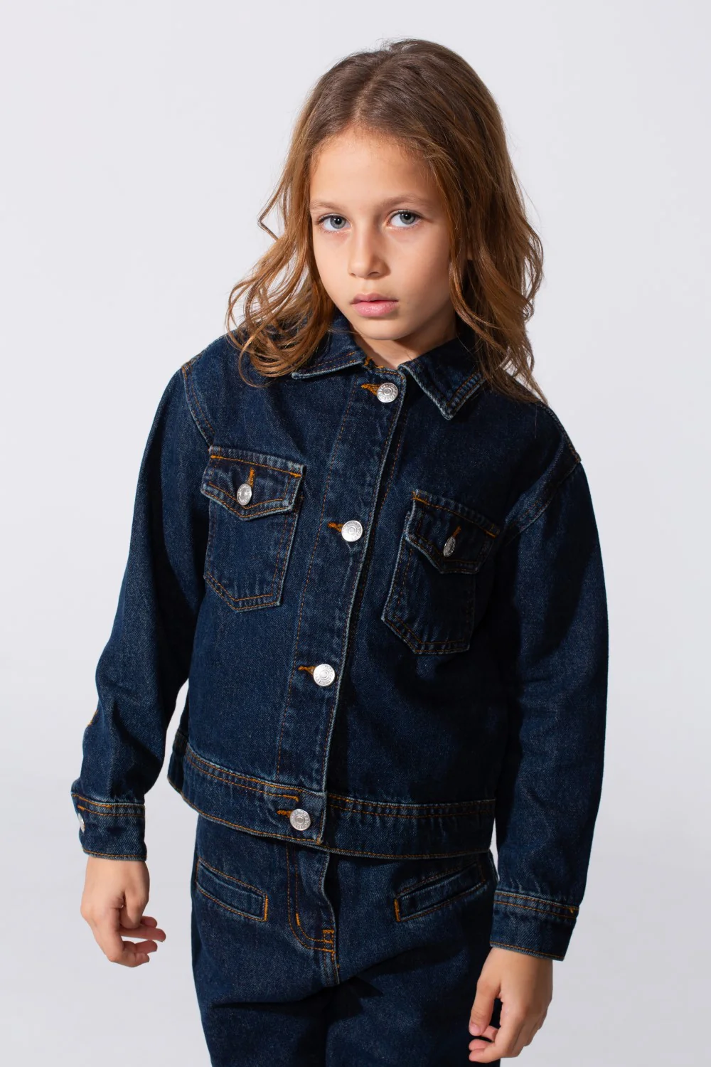 Girl's Slim Fit Denim Basic Modern Outfit - Image 8