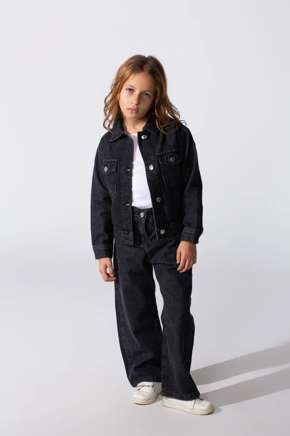 Girl's Slim Fit Denim Basic Modern Outfit - Image 9