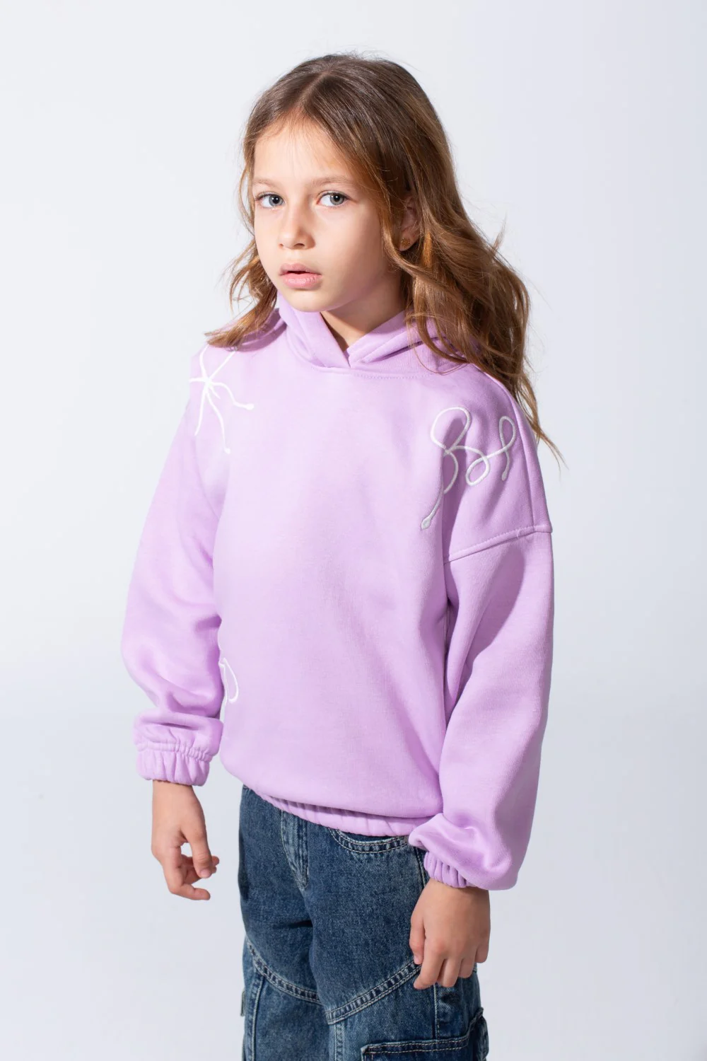 Girl's Slim Fit Elasticated Cuffs And Waistband Long Sleeve Printed Hooded Daily Wear Melton Sweatshirt - Image 12