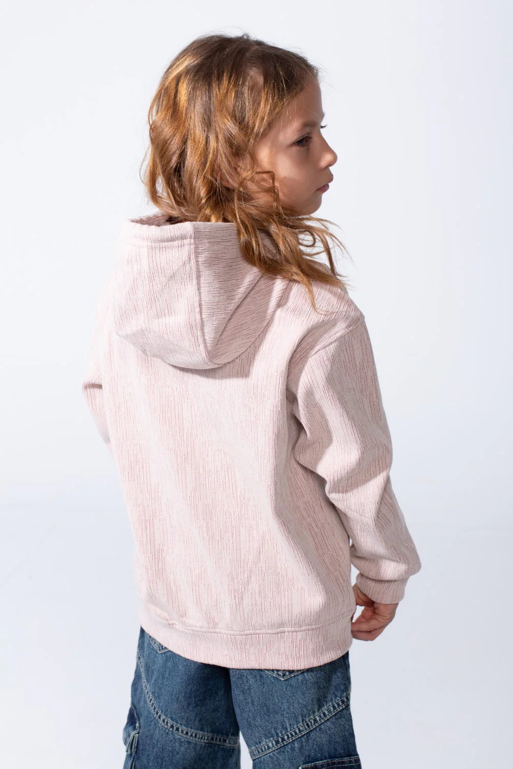 Girl's Slim Fit Hooded Designed Soft Ribbed Texture Cozy Feel Long Sleeves Relaxed Fit Perfect Everyday Casual Sweatshirt - Image 2