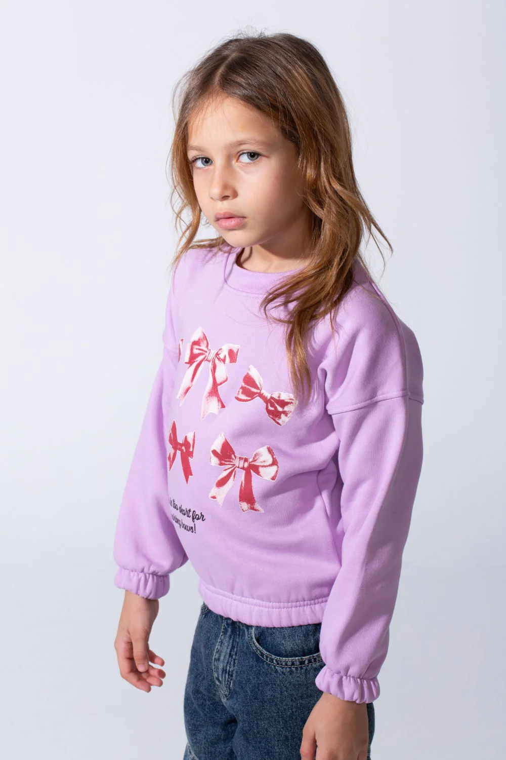 Girls’ Slim Fit Long-Sleeve Crew Neck Dropped Shoulders Elasticated Cuff And Waistband Graphic Print Modern Melton Sweatshirt - Image 8