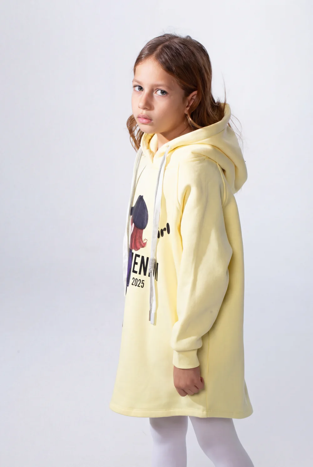 Girl's Slim Fit Long-Sleeve Playful Graphic Print Cozy Casual Melton Hooded Sweatshirt - Image 12