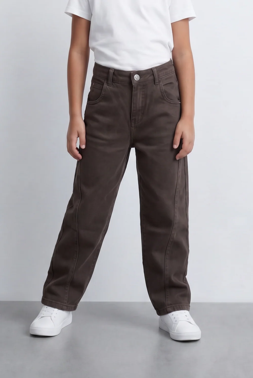 Girl's Slouchy Boyfriend Jeans Pants Oversized Barrel Leg with Used Effect Tomato Store - Image 9