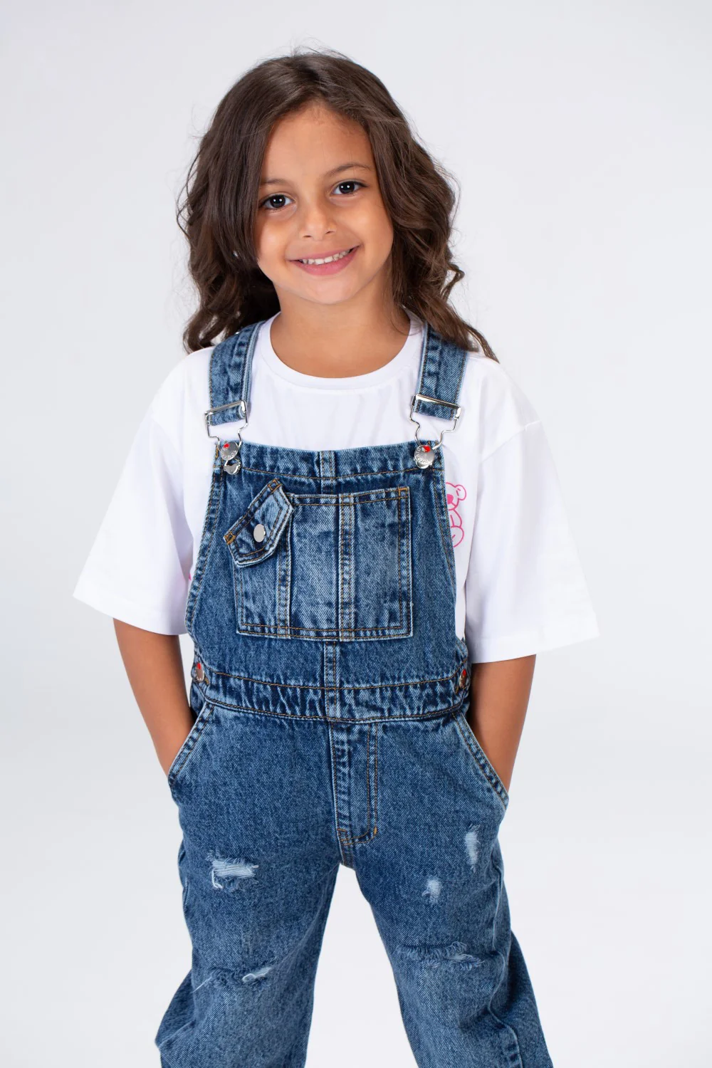 Girls Slouchy Cutting Jeans Jumpsuit With A Unique Cut And Side And Back Pockets - Image 3