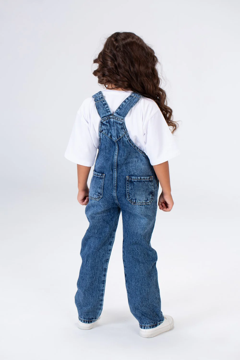 Girls Slouchy Cutting Jeans Jumpsuit With A Unique Cut And Side And Back Pockets - Image 4
