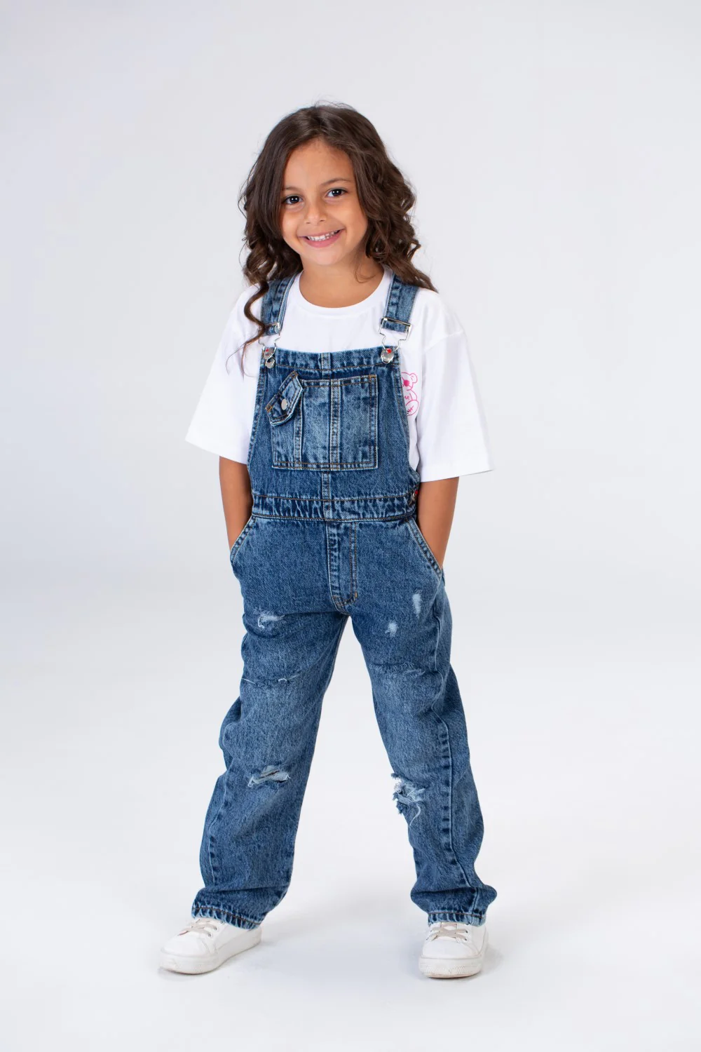 Girls Slouchy Cutting Jeans Jumpsuit With A Unique Cut And Side And Back Pockets - Image 5