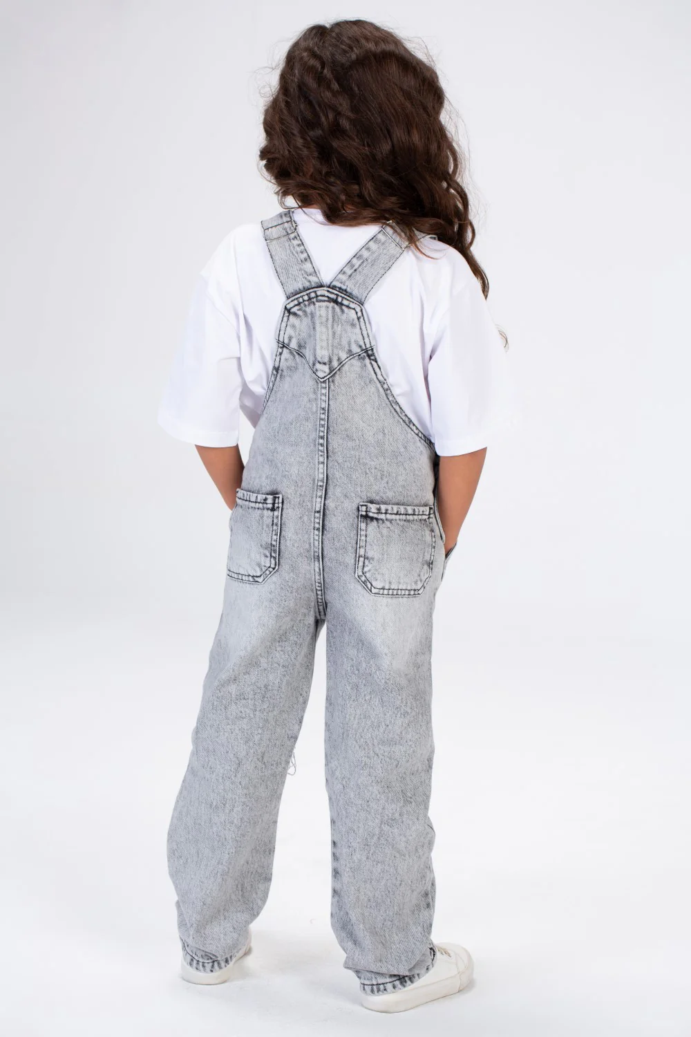 Girls Slouchy Cutting Jeans Jumpsuit With A Unique Cut And Side And Back Pockets - Image 7