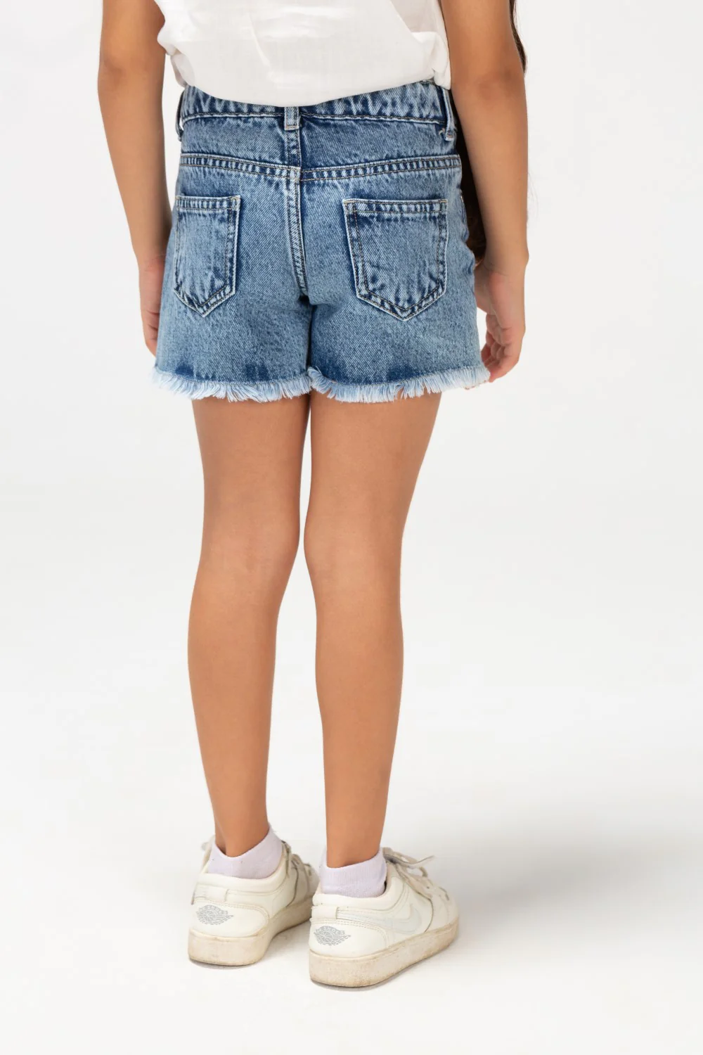 Girls Slouchy Five Pockets Denim Cuting Shorts - Image 4