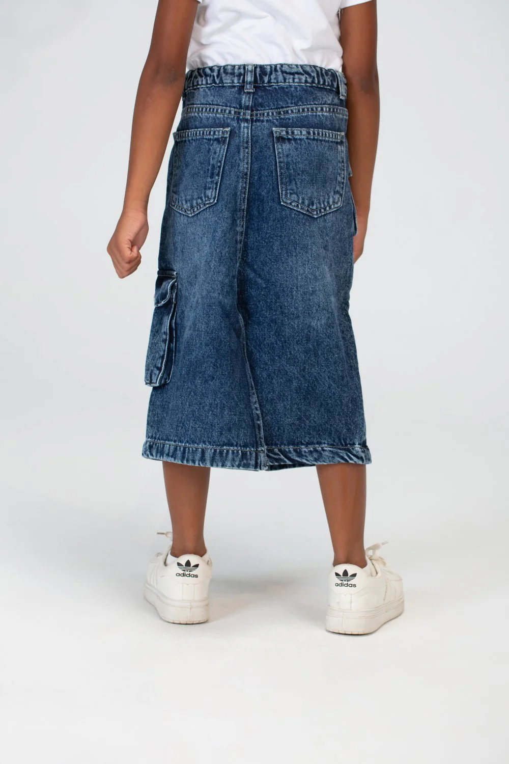 Girls Slouchy Jeans Skirt With A Trendy Pocket And A Unique Cut - Image 11