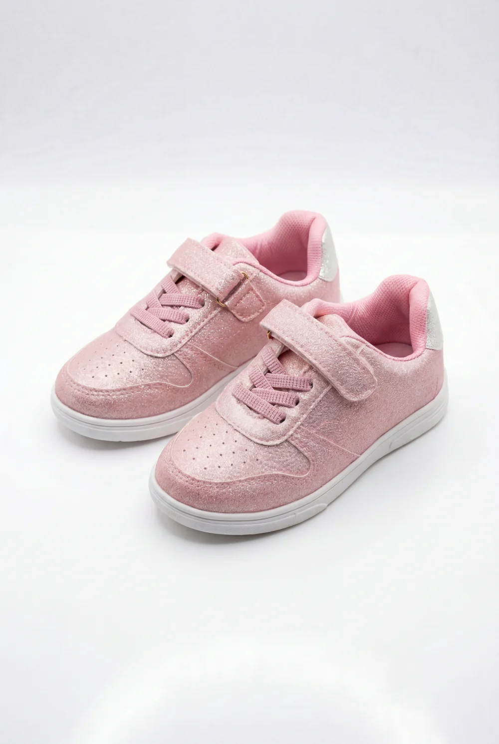 Girl's Sneakers Structured Long-Lasting Wear Hook And Loop Strap Elastic Laces Padded Collar Rubber Sole Comfy Shoes - Image 5